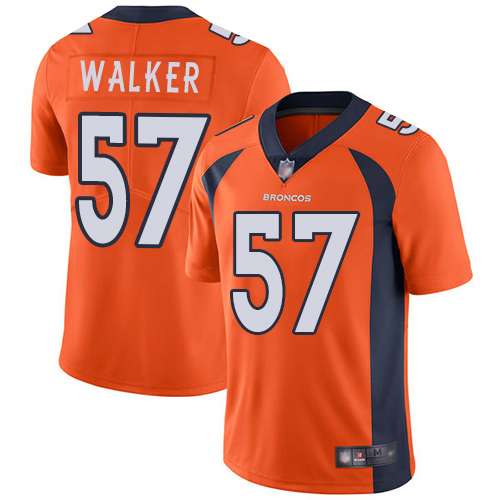 Men Denver Broncos 57 Demarcus Walker Orange Team Color Vapor Untouchable Limited Player Football NFL Jersey